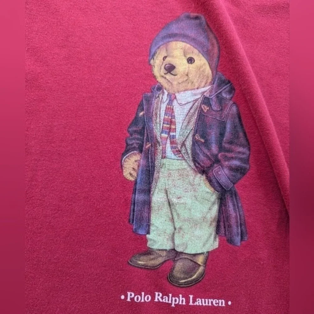 Vintage Polo Sport Bear‎ T-shirt 90s Y2K Trench Coat Beanie Mens S